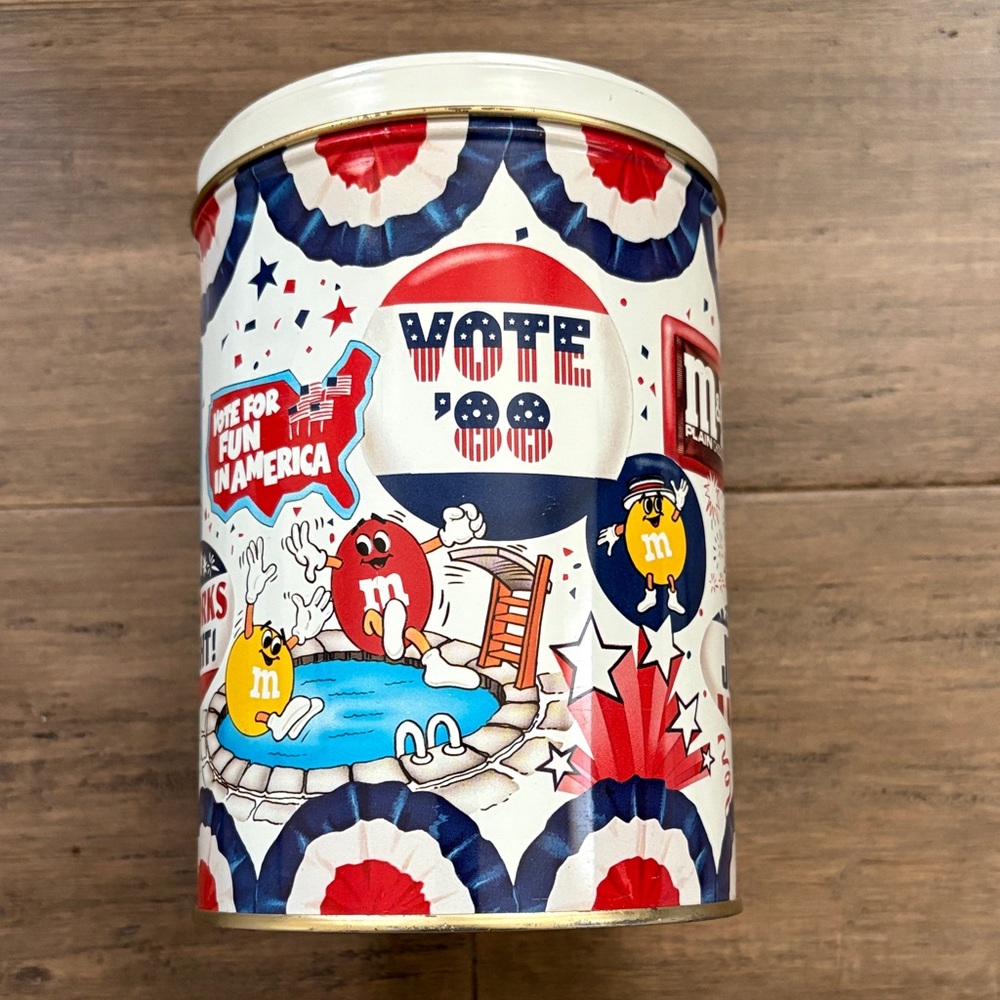 M&M'S Vote '88 Party Tin - vintage rare find